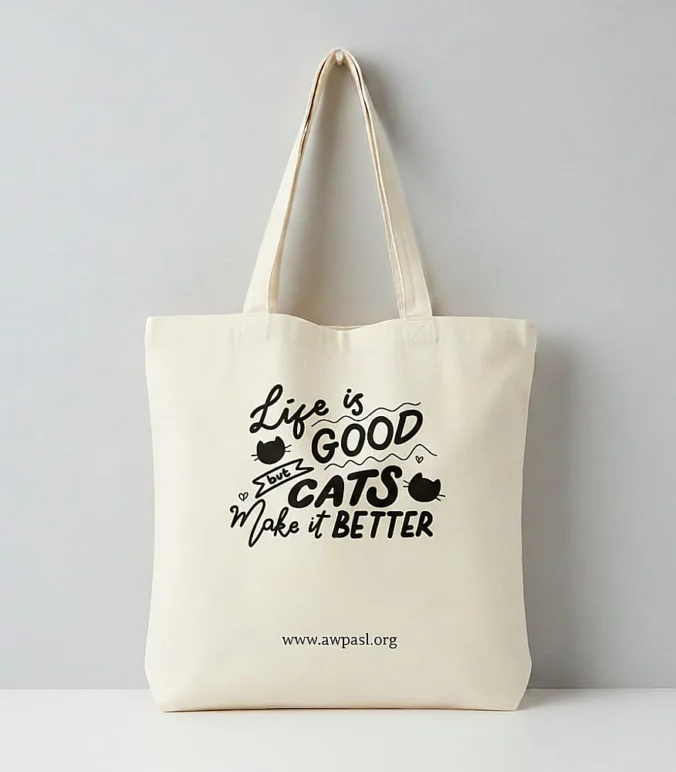AWPA Tote Bag - Life is GOOD but CATS Make it BETTER