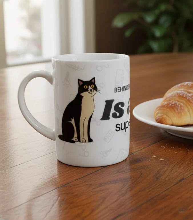 AWPA Coffee Mug - Behind every great human is a cat supervising